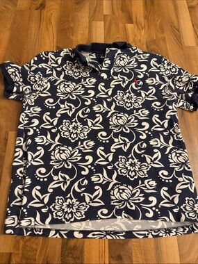 Ralph Lauren Navy Polo with White Floral Print